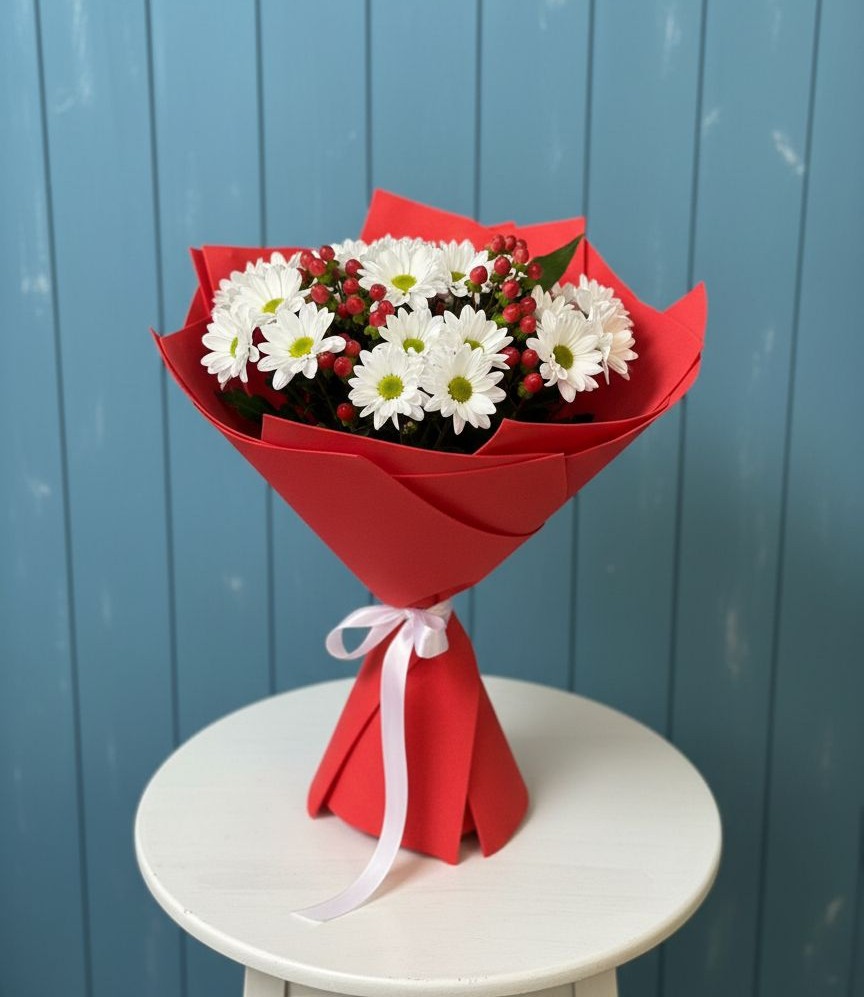 Букет цветов из: Хризантемы в Змейке