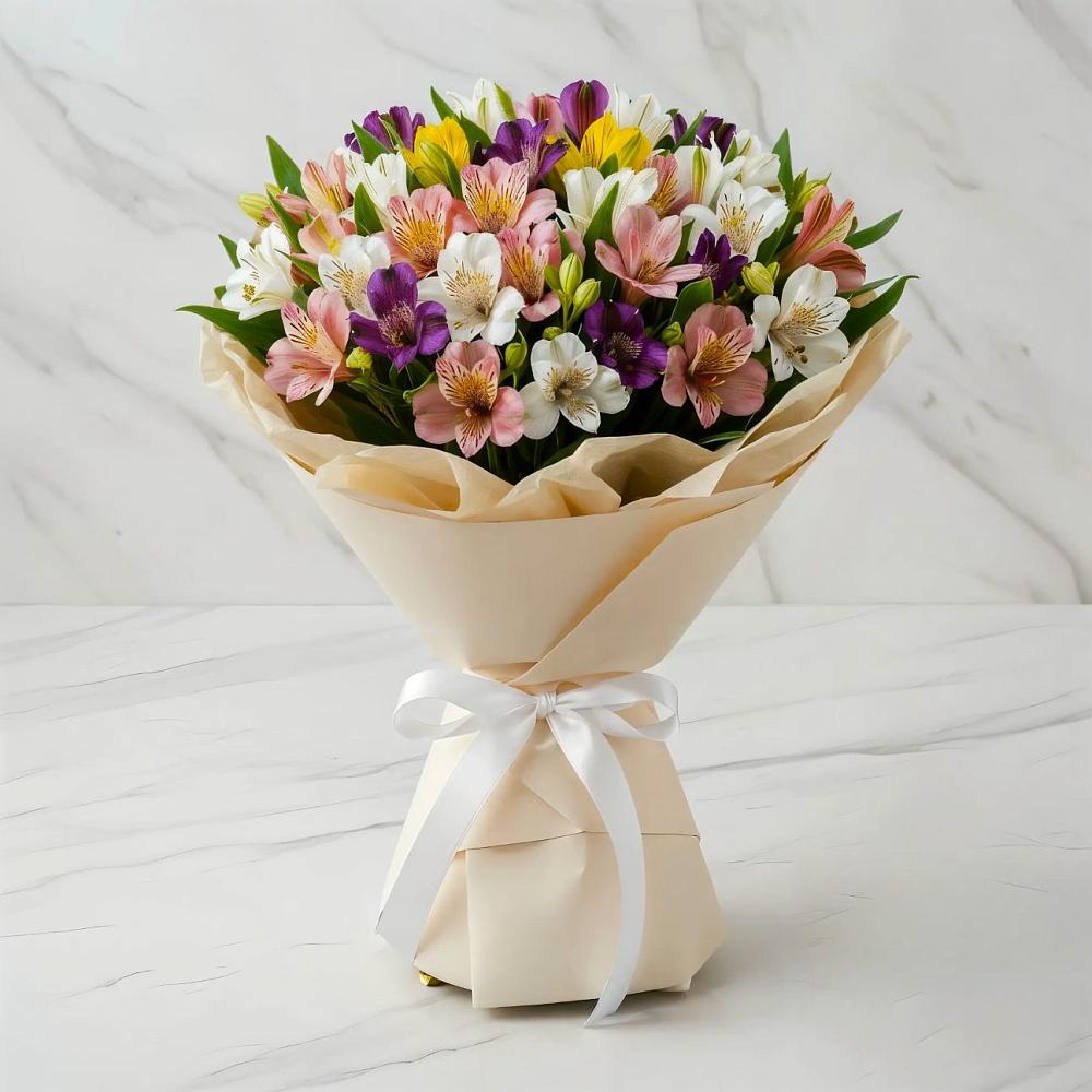 Букет цветов из: Альстромерии в Змейке