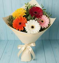 Букет цветов из:  Герберы в Змейке