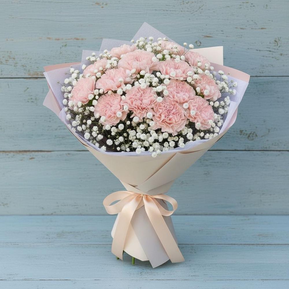 Букет цветов из: Гвоздики в Змейке