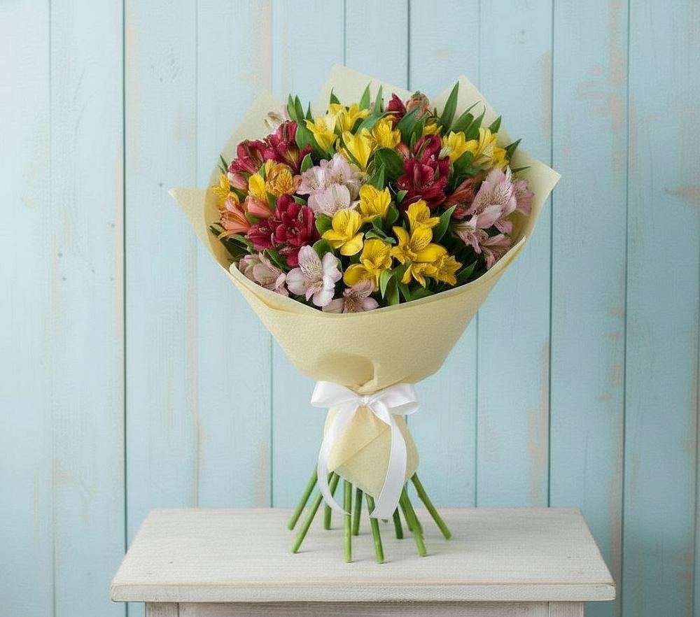 Букет цветов из: Альстромерии в Змейке
