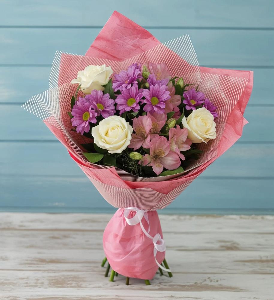 Букет цветов из: Герберы в Змейке